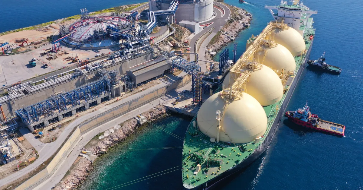 Image showing oil tankers, such as BP oil, which have been affected by the situation in the suez canal.