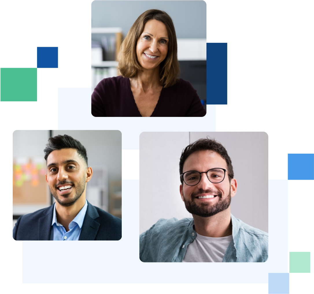 about us technology collage graphic